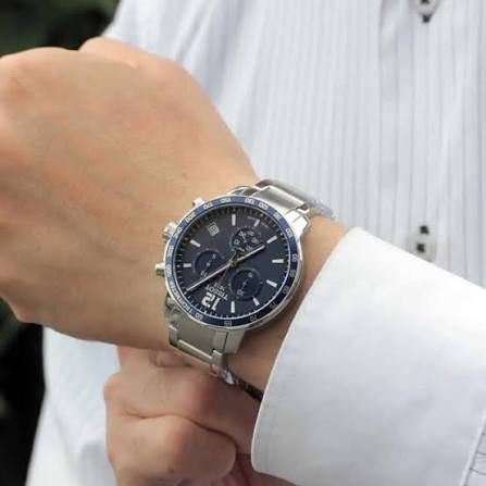 Tissot T-Sport Quickster Chronograph watch worn on wrist