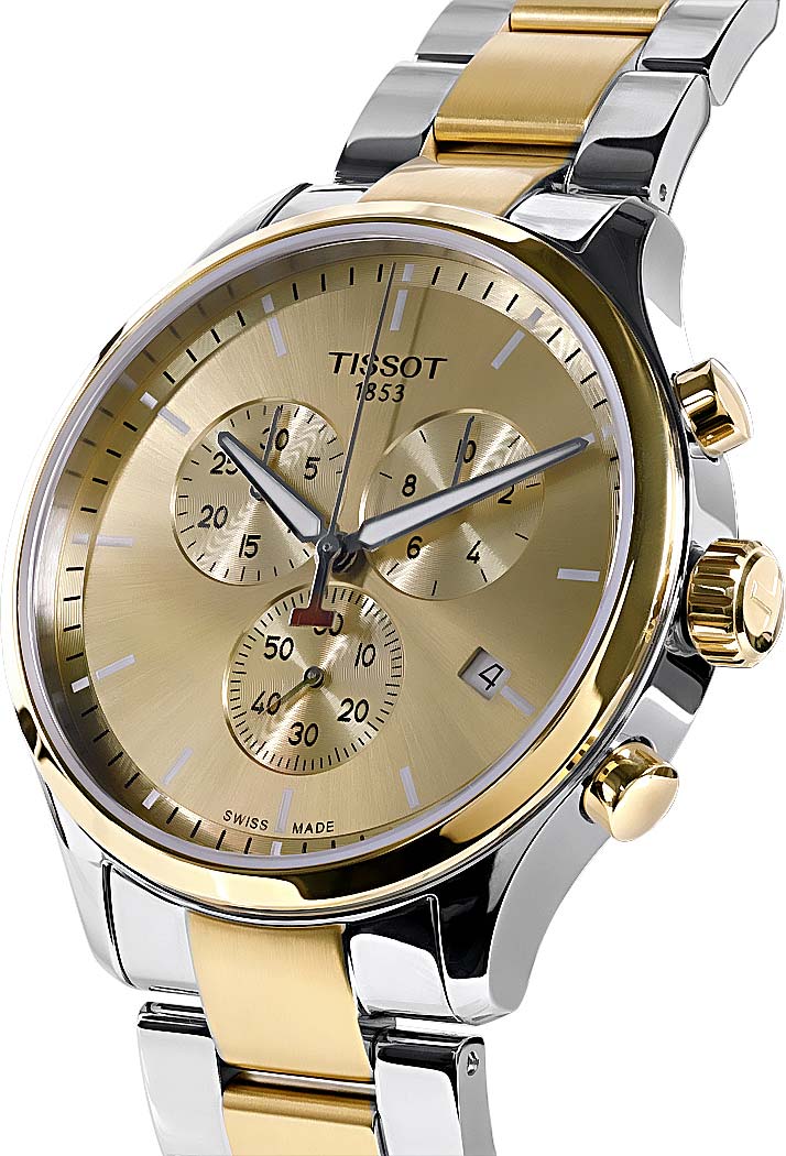 Tissot T-Sport Chronograph two-tone watch with gold and stainless steel bracelet