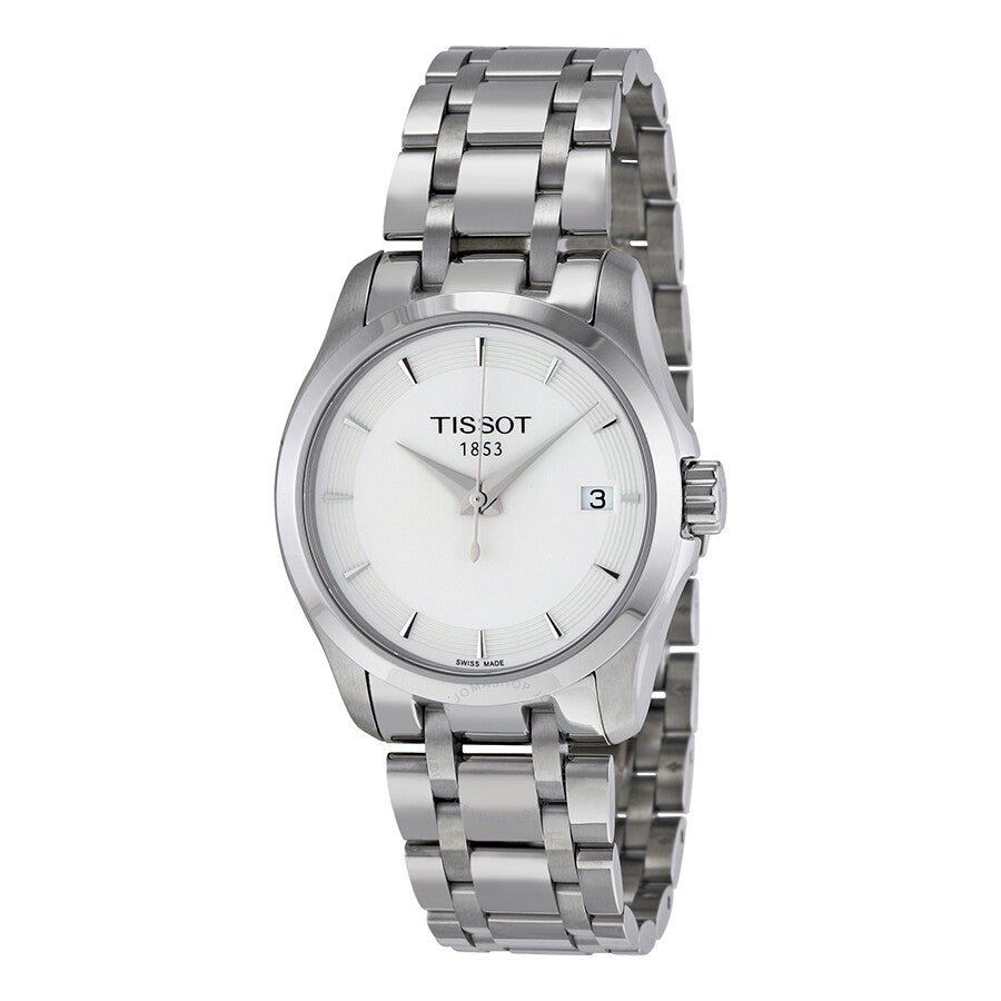 Tissot T-Trend Couturier white dial ladies watch with stainless steel bracelet