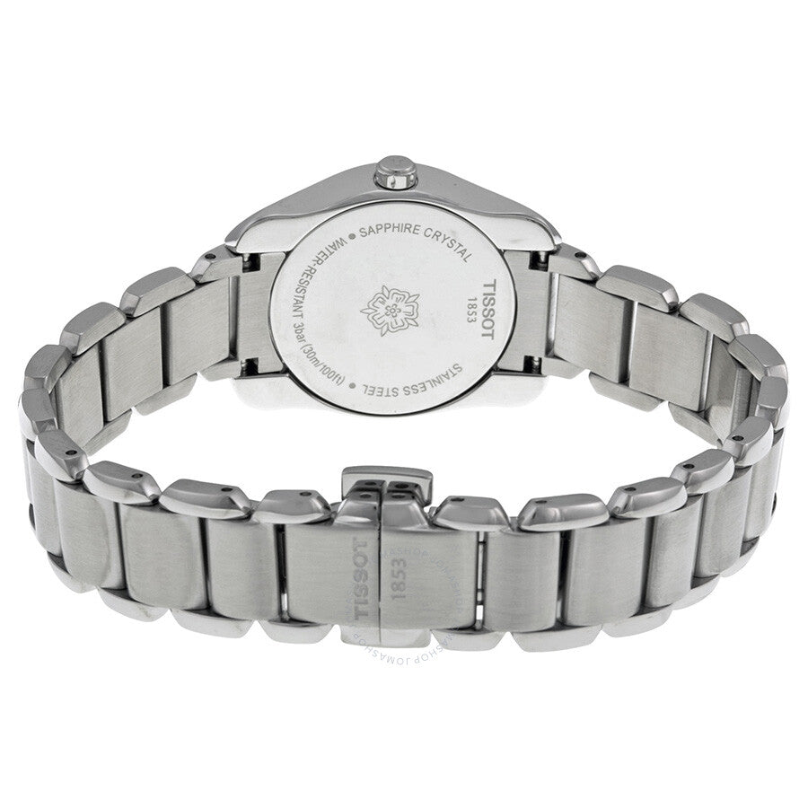 Tissot T-Wave stainless steel caseback with sapphire crystal and model engraving