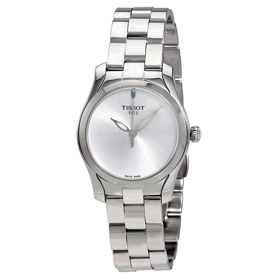 Tissot T-Wave silver dial ladies watch with stainless steel bracelet