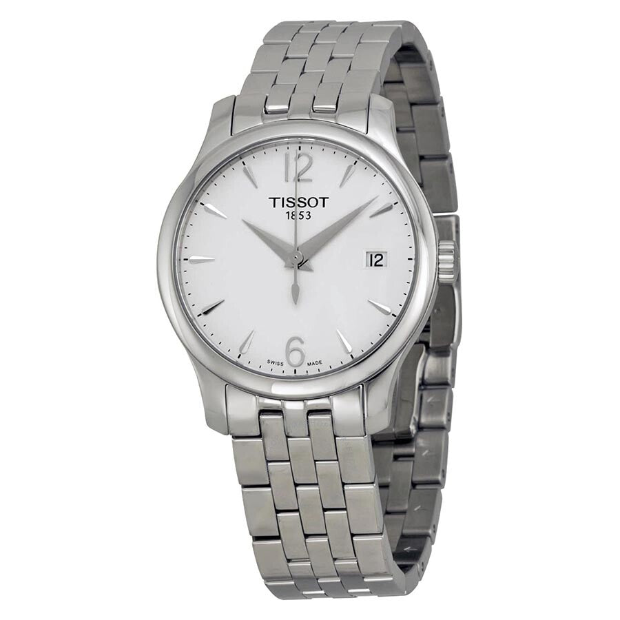 Tissot Tradition silver dial ladies watch with stainless steel bracelet
