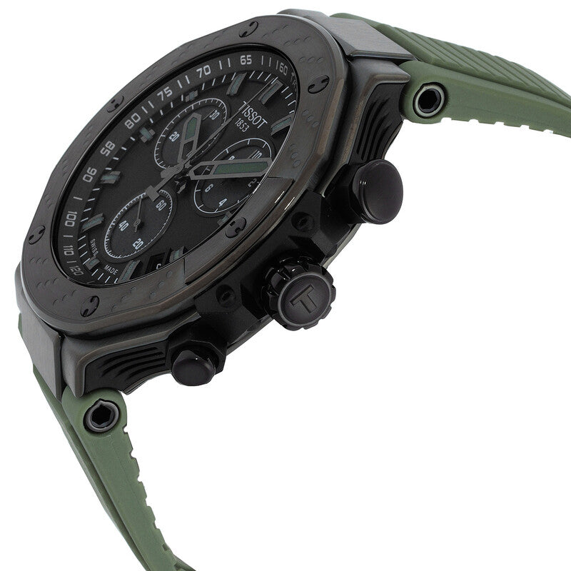 TISSOT T-Race Quartz Chronograph 45MM Green Silicone Men's Watch T141.417.37.061.02 T141.417.37.061.02 - Image 2