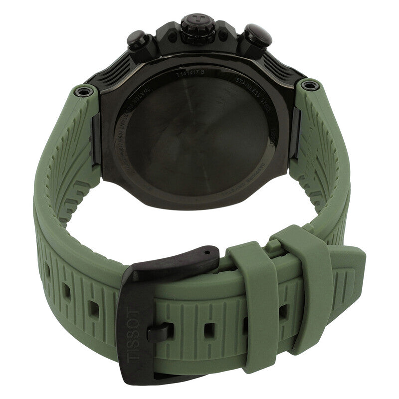 TISSOT T-Race Quartz Chronograph 45MM Green Silicone Men's Watch T141.417.37.061.02 T141.417.37.061.02 - Image 3