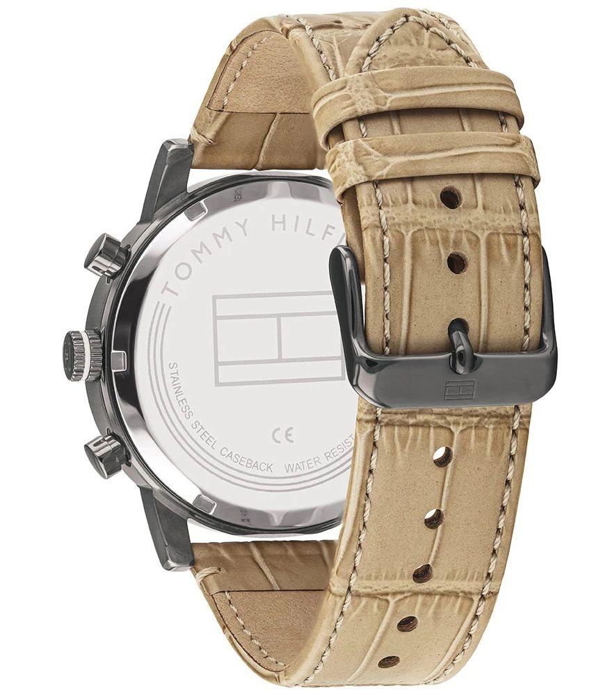 Case back of Tommy Hilfiger 1710399 watch showing stainless steel back with engraved branding