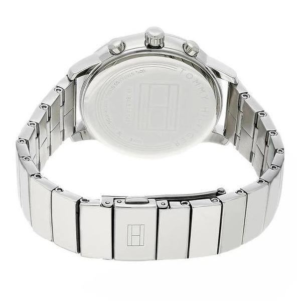 Tommy Hilfiger watch caseback displaying steel back plate with brand logo