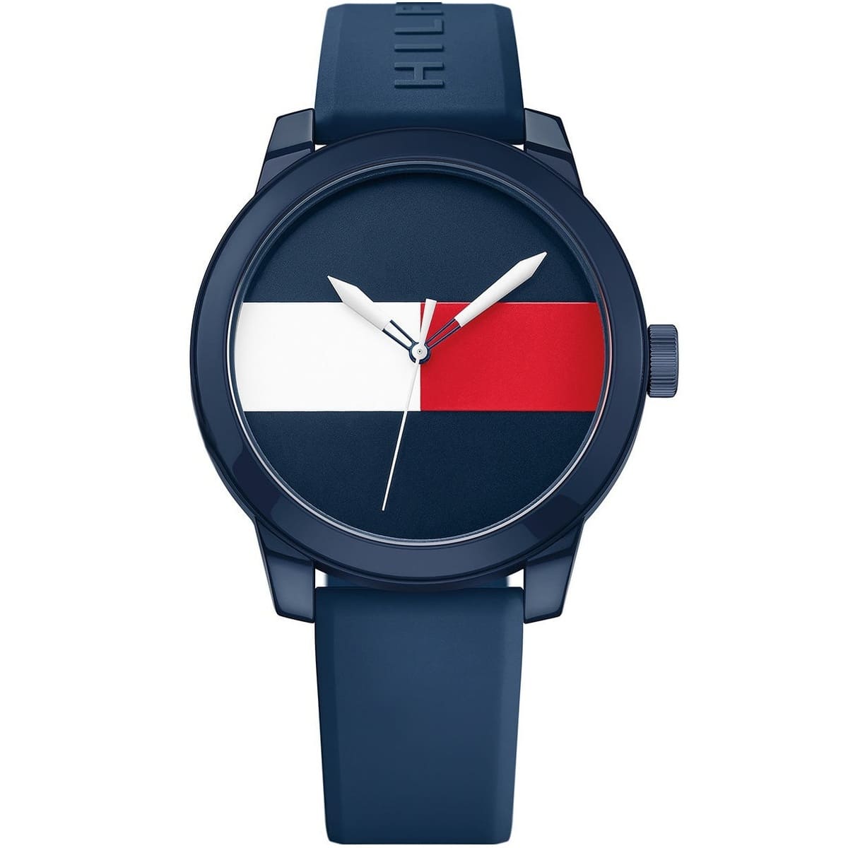 Tommy Hilfiger men's quartz watch featuring red, white and navy flag dial design