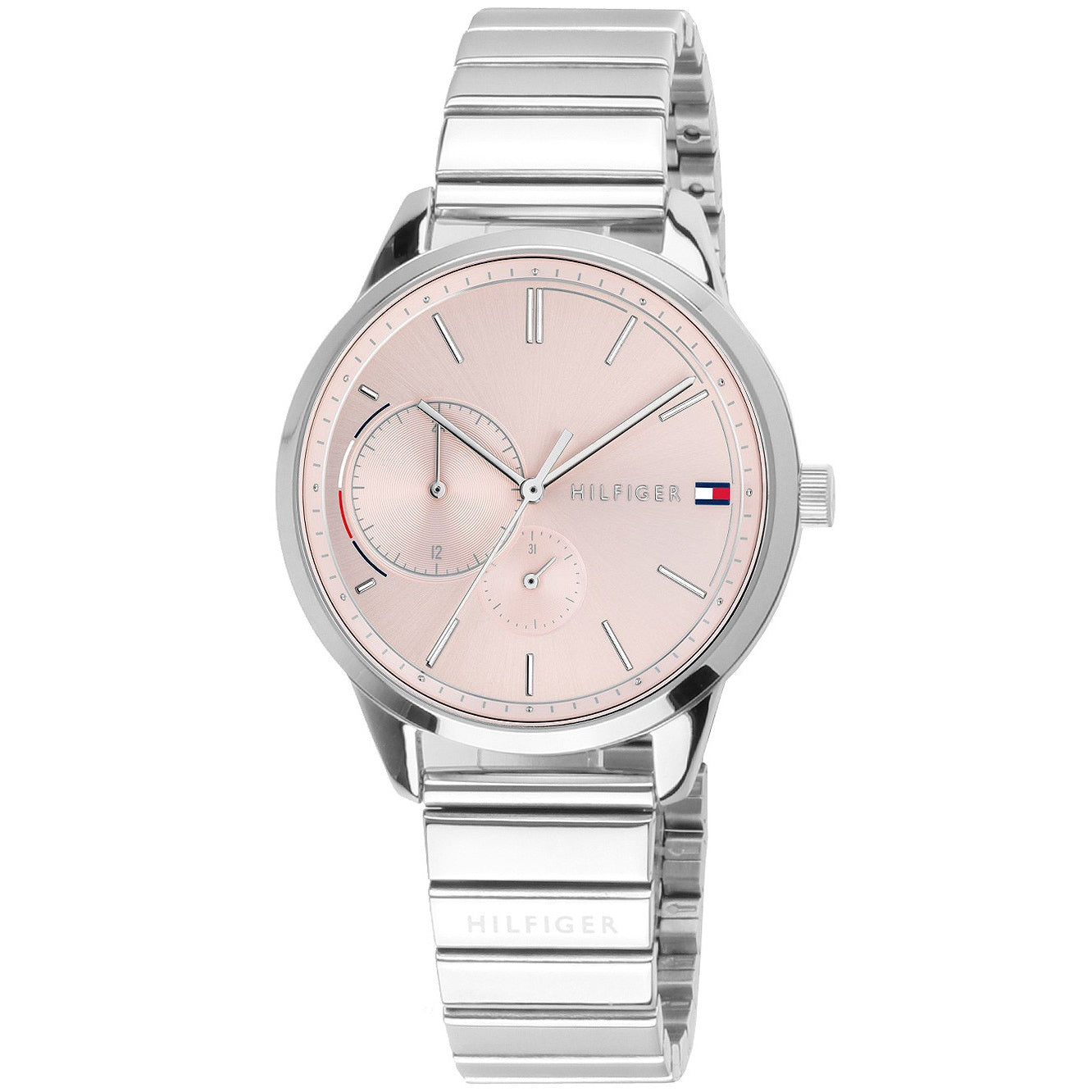 Tommy Hilfiger Brooklyn ladies watch with pink dial and steel bracelet