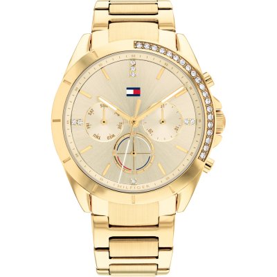 Tommy Hilfiger Kennedy gold men's watch with champagne dial and diamond bezel