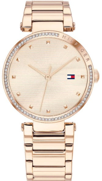Tommy Hilfiger Lynn women's watch with rose gold stainless steel case and bracelet
