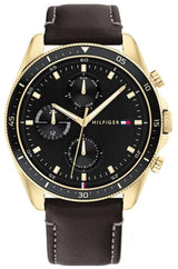 Tommy Hilfiger Parker Chronograph Black Dial Brown Leather Strap Watch For Men - 1791836 1791836 - Image 3