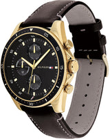 Tommy Hilfiger Parker Chronograph Black Dial Brown Leather Strap Watch For Men - 1791836 1791836 - Image 2