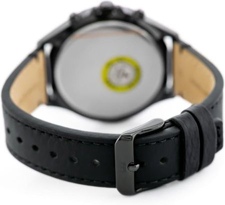 Tommy Hilfiger West chronograph watch on wrist showing black leather strap