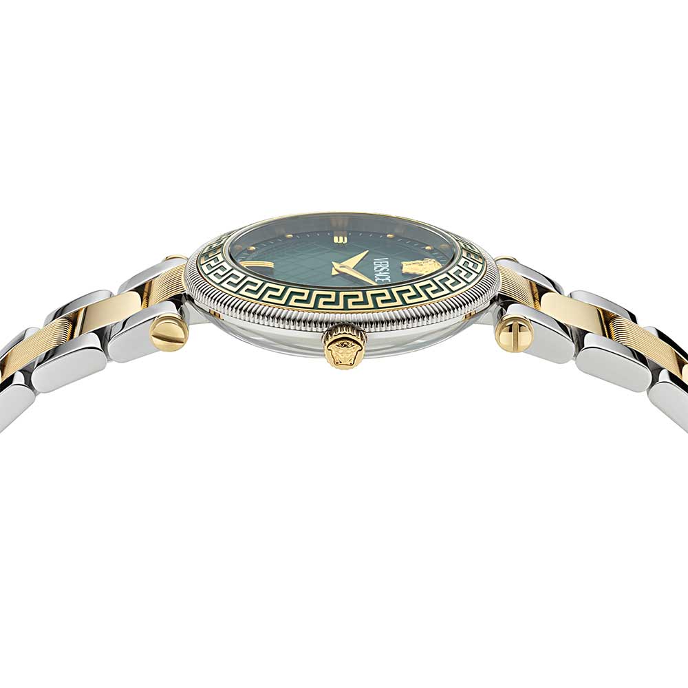 Versace Reve Lady Green Dial Two-Tone Watch - VE8B00524