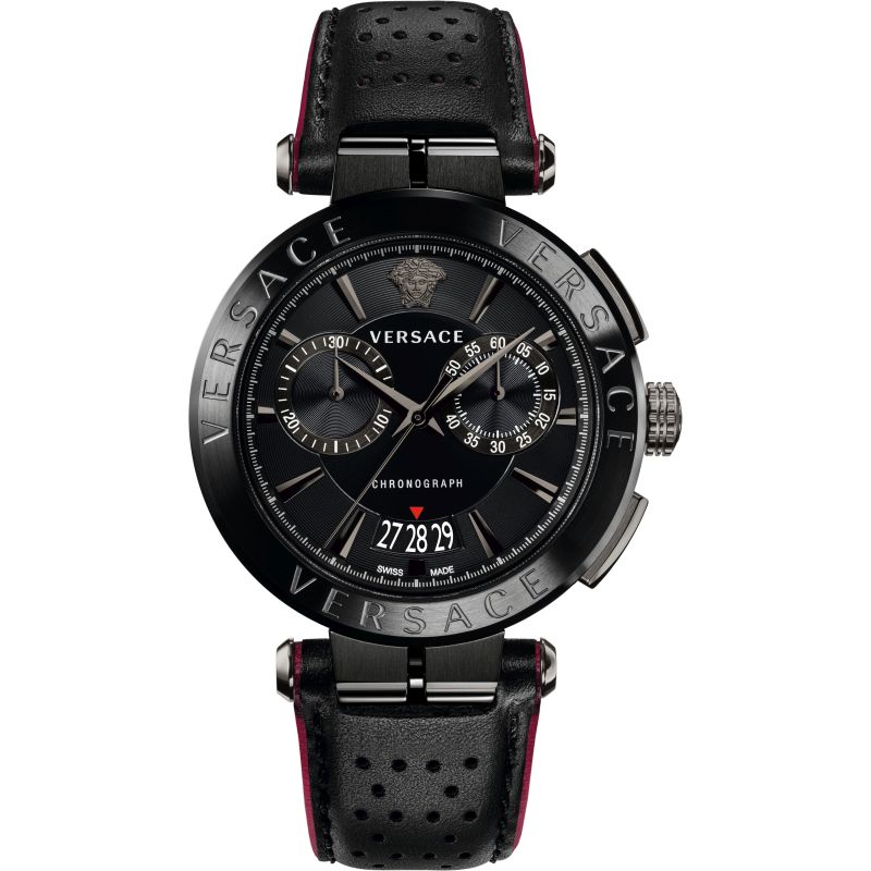 Versace Aion Chronograph All Black Men's Watch VBR030017 - The Watches Men & CO