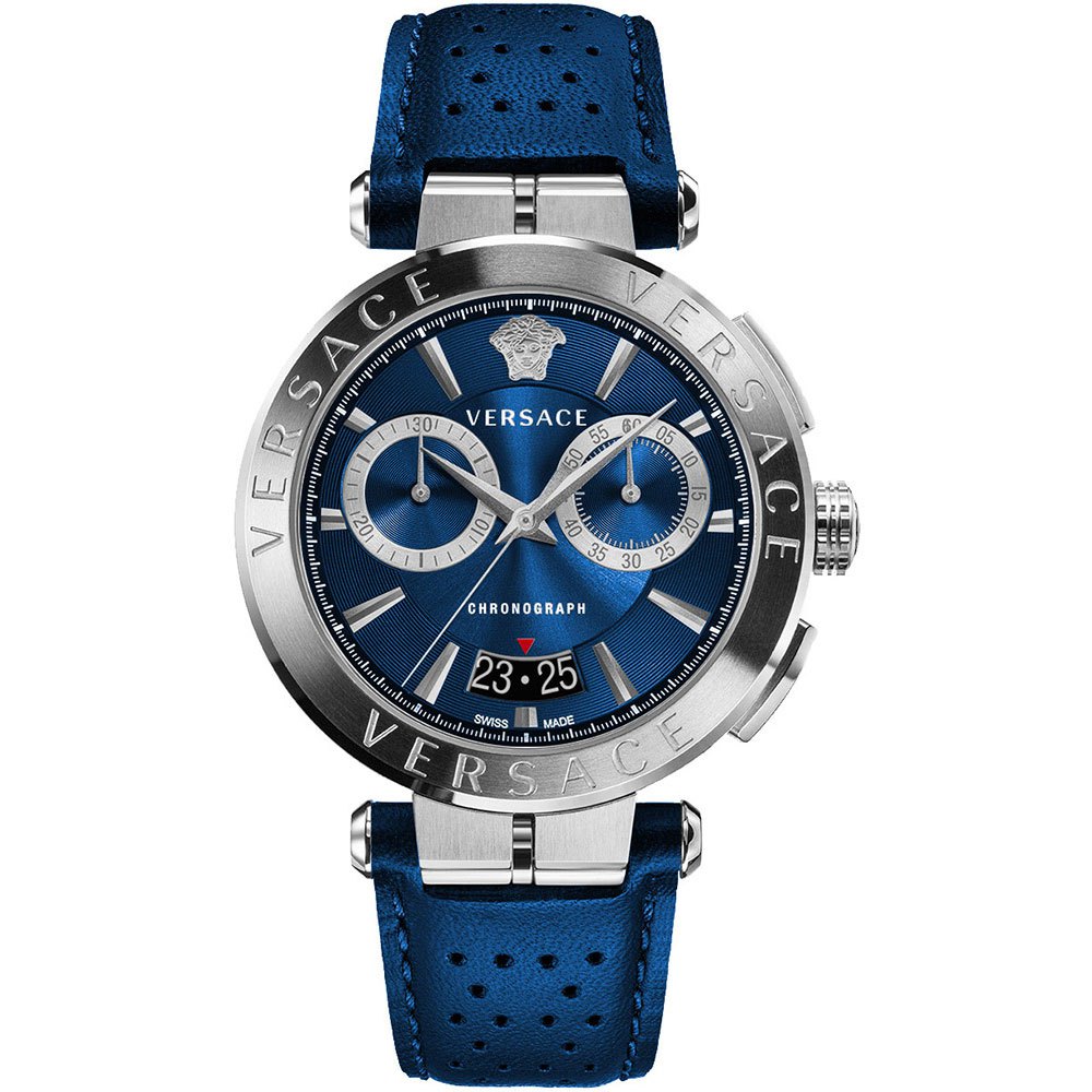 Versace Aion Chronograph Blue Strap Men's Watch VE1D01220 - The Watches Men & CO