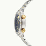 Versace Greca Logo Diver Black Dial Two-Tone Swiss Chronograph Watch - VE8G00424