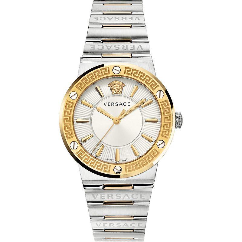 Versace Greca Logo Quartz Silver Dial Ladies Watch VEVH00620 - Watch