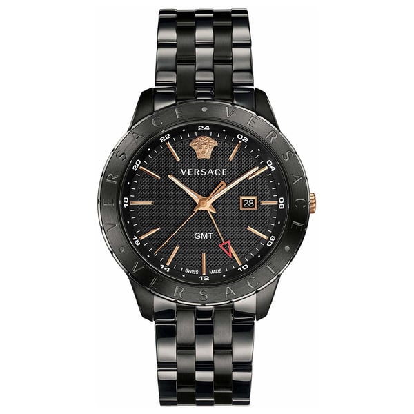 Versace Univers GMT Quartz Black Dial Men’s Watch VEBK00618 - Watch