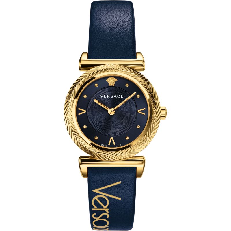 Versace V-Motif Quartz Dark Blue Dial Ladies Watch VERE00218 - Watch