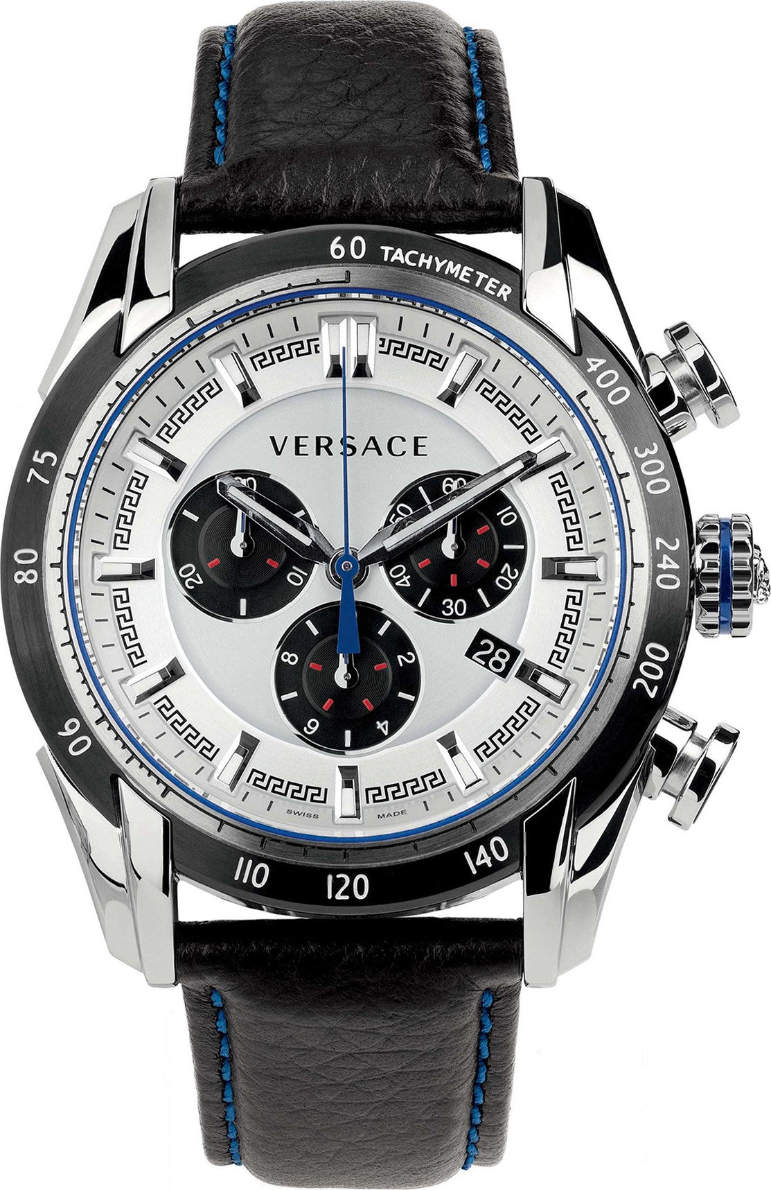 Versace V-Ray Leather Strap Men's Watch VDB010014 - The Watches Men & CO