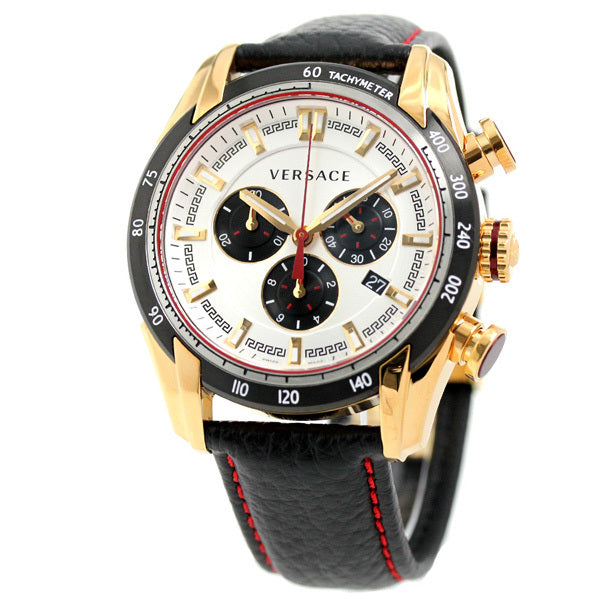 Versace V-Ray Leather Strap Men's Watch VDB040014 - The Watches Men & CO