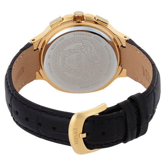 Versace V-Chrono Square Chronograph Quartz Black Dial Watch VEVCA0224