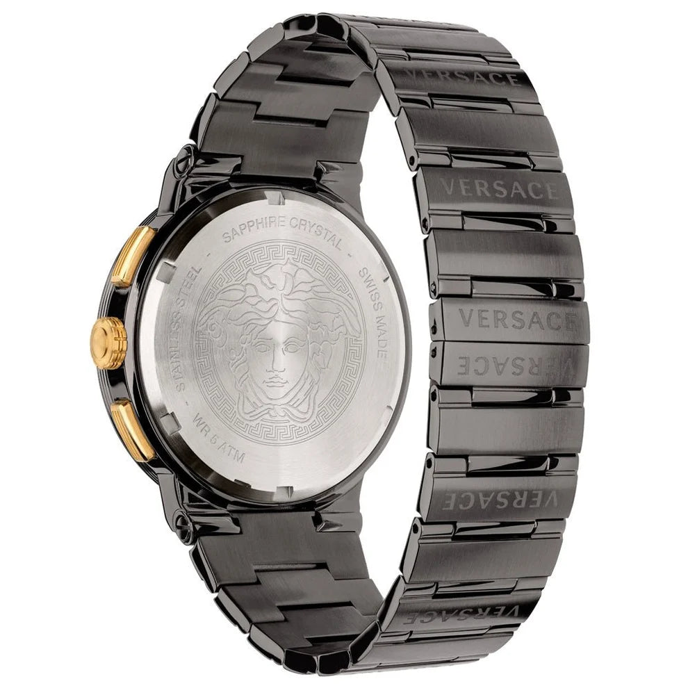 Versace Greca Logo Chronograph Quartz Grey Dial Men's Watch VEZ900521