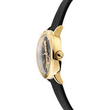 Versace Virtus Quartz Black Dial Black Leather Ladies Watch VEHC00119 - Watch
