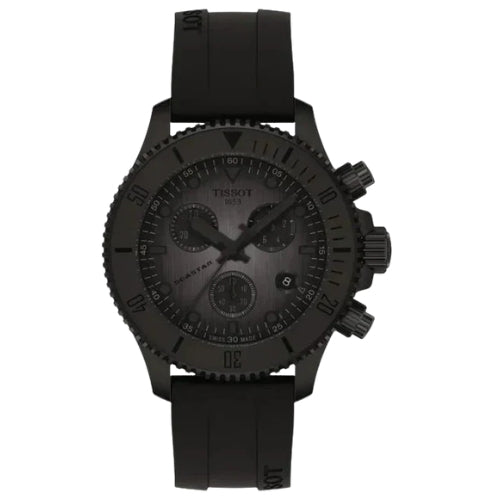 Tissot Seastar 1000 Chronograph Black Dial Black Rubber Strap Men's Watch - T120.217.37.061.00