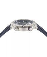 Versace Greca Swiss Movement Blue Dial Silver Watch - VE8G00124