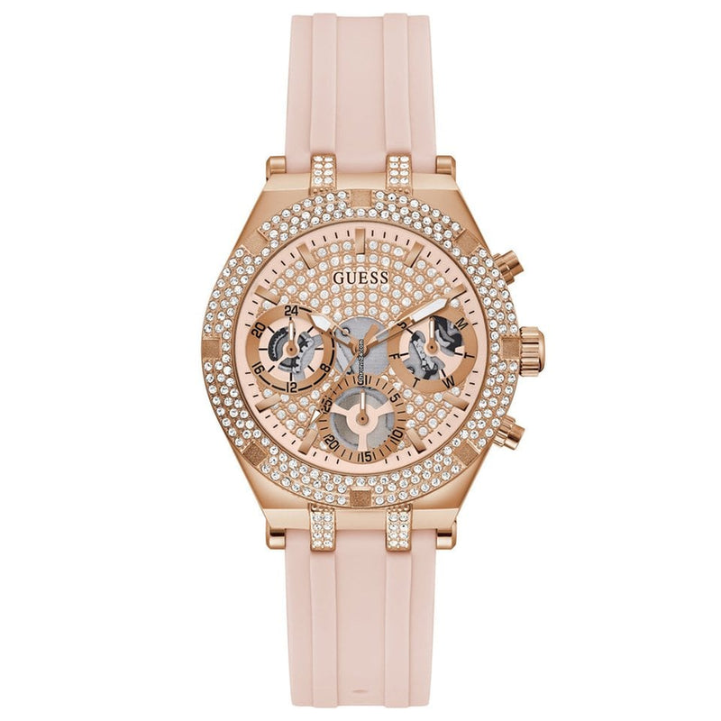 Guess Heiress Rose Gold Silicone Strap Women's Watch GW0407L3