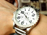 Nixon 51-30 Chronograph White Dial Stainless Steel Men's Watch A083-100 - The Watches Men & CO #4