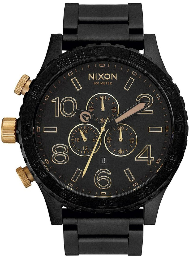 Nixon 51-30 Chronograph Matte Black & Gold Men's Watch  A083-1041 - The Watches Men & CO