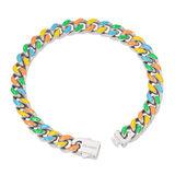 Big Daddy 8MM Multi-colour Enamel Steel Cuban Bracelet