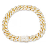 Big Daddy 12MM Gold Diamond Cuban Link Bracelet