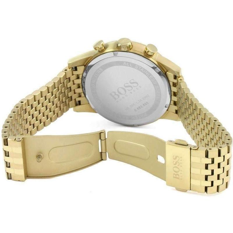 Hugo Boss Stunning Gold Navigator Black Chronograph S/Steel Men's Watch#1513531 - The Watches Men & CO #4