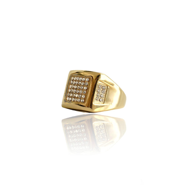 Big Daddy Bling Square Gold Ring
