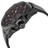 Diesel Chronograph Black Dial Black Leather Men's Watch #DZ4291 - The Watches Men & CO #2
