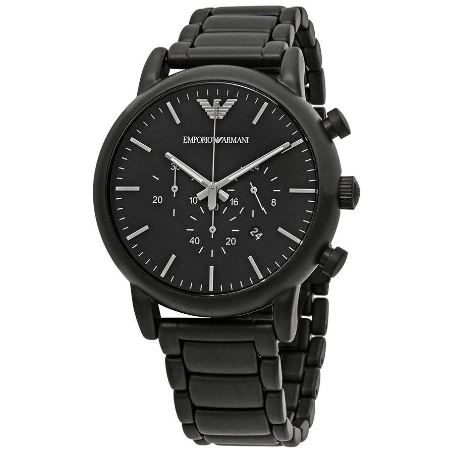 Emporio Armani Classic Black Dial Brushed Black Men s Watch AR1895