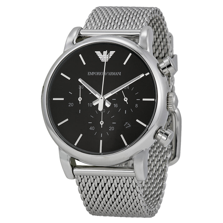 Emporio Armani Classic Chronograph Black Dial Steel Men s Watch