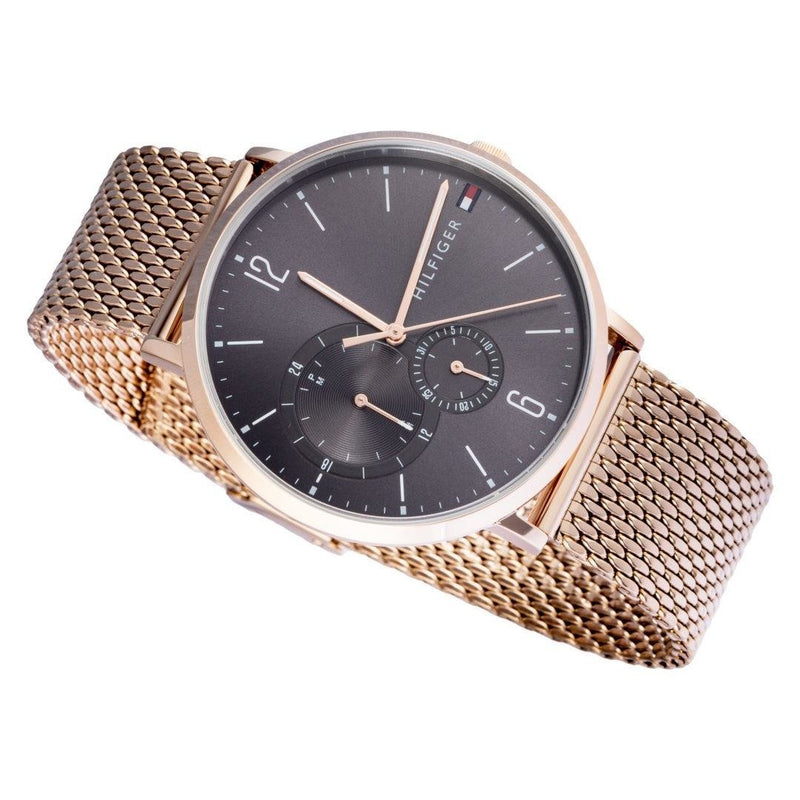 Tommy Hilfiger Grey Dial Rose Gold Mesh Men's Watch 1791506 - The Watches Men & CO #3
