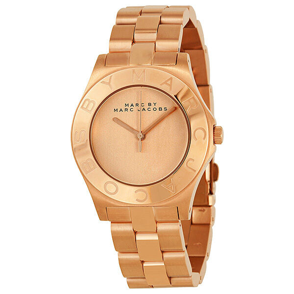Marc by Marc Jacobs Blade Rose Dial  Rose Gold Ion-plated Ladies Watch #MBM3127 - The Watches Men & CO