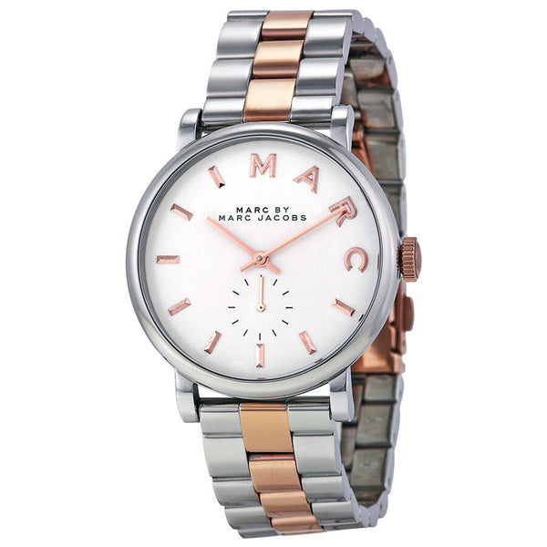 Marc by Marc Jacobs White Dial Two Tone Stainless Steel Ladies Watch MBM3312 - The Watches Men & CO