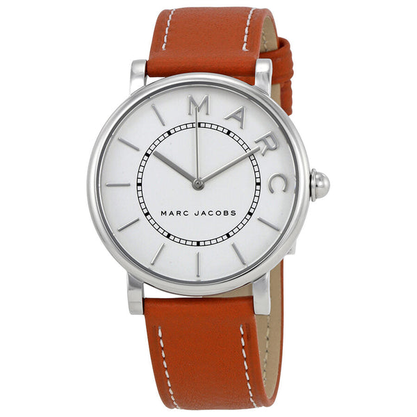 Marc Jacobs Roxy Quartz White Dial Brown Leather Ladies Watch MJ1571 - The Watches Men & CO