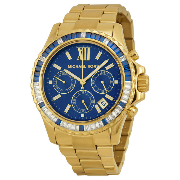 Michael Kors Everest Chronograph Navy Dial Gold-tone Ladies Watch MK5754 - The Watches Men & CO