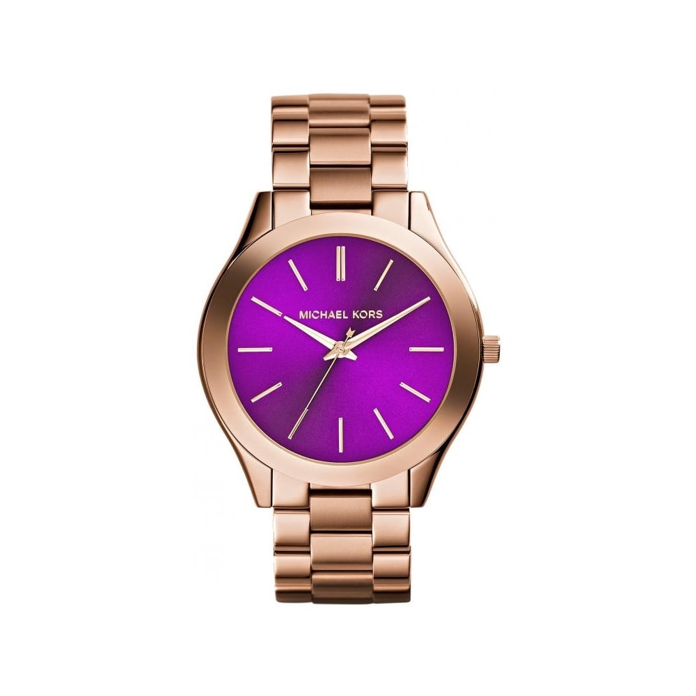 Mk runway sale watch rose gold