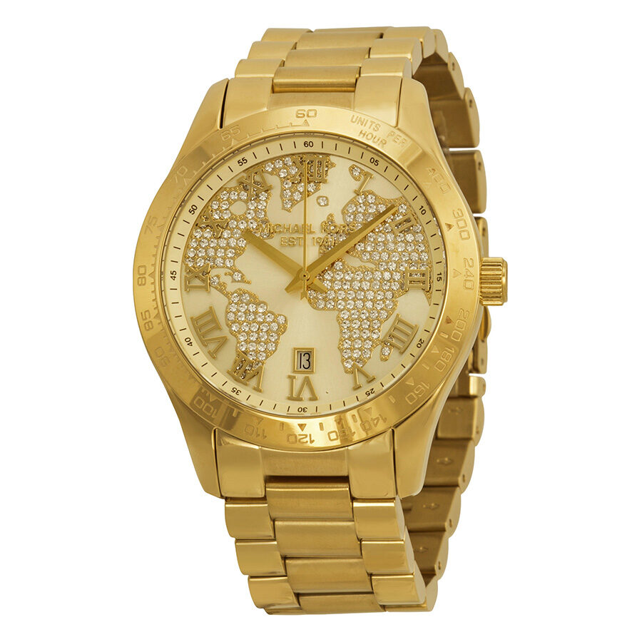 Michael Kors Layton Watch Pave Embellished Engraved Map Women s Watch The Watches Men CO