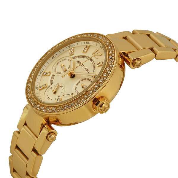 Michael Kors Mini Parker Champagne Glitz Dial Steel Ladies Watch #MK6056 - The Watches Men & CO #2