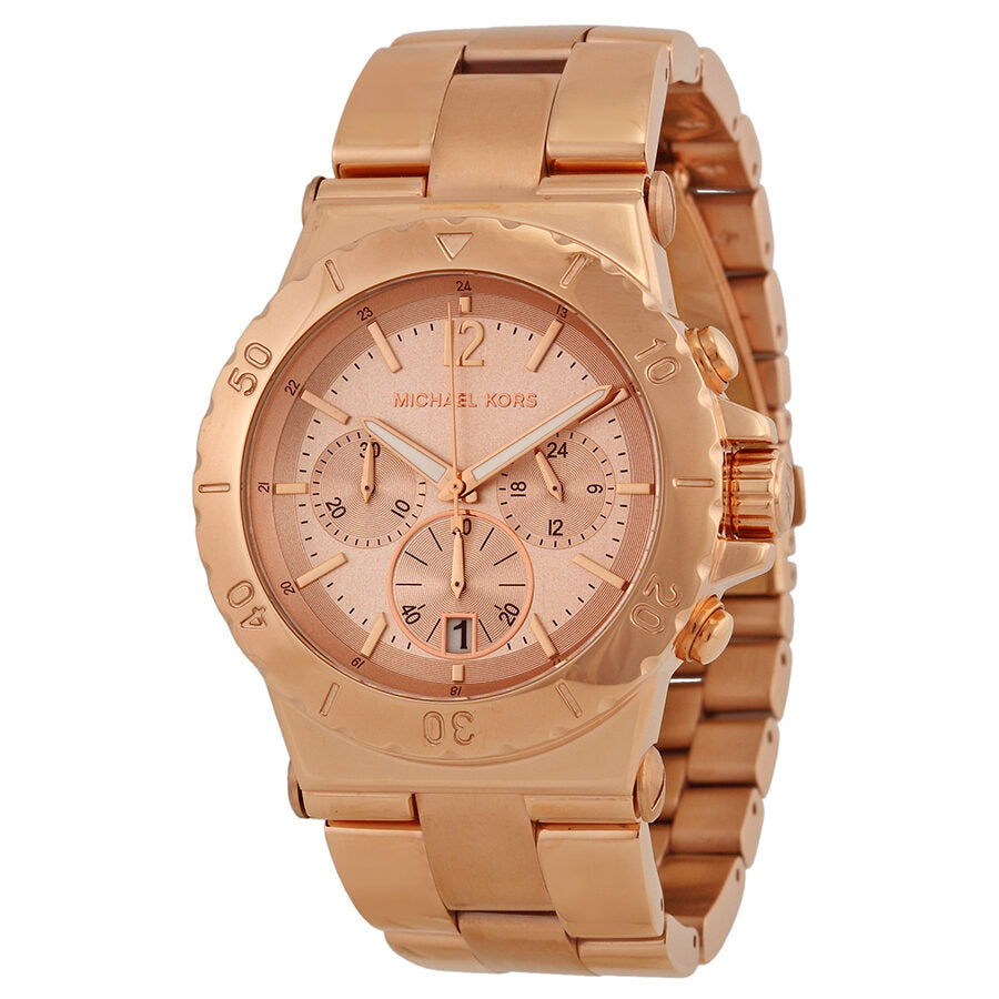Michael Kors MK5314 rose gold chronograph watch with round dial and bracelet strap